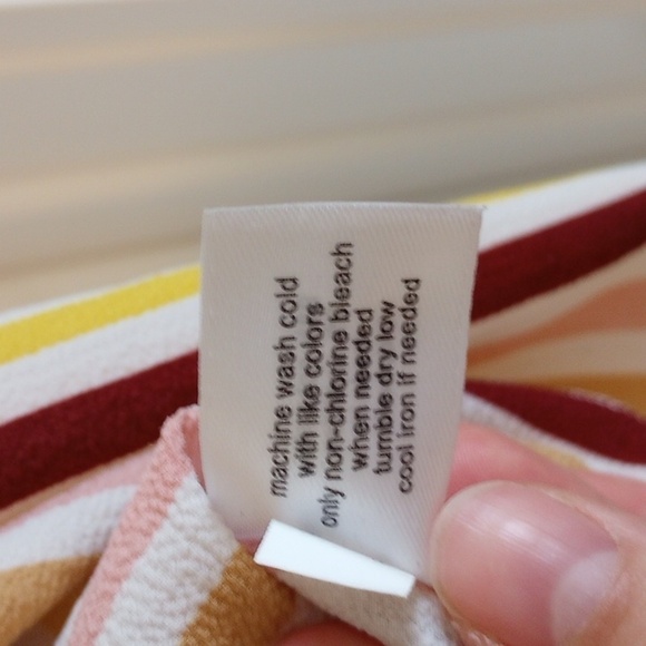 Lane Bryant Womens Peplum Top Sz 24 Short Sleeve V-Neck Smock Waist Stripe Pink - Picture 5 of 10